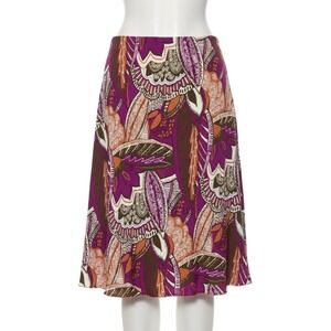 LARGE Vintage Purple Orange Midi Skirt Elastic Waistband‎ Whimsical 90's y2k